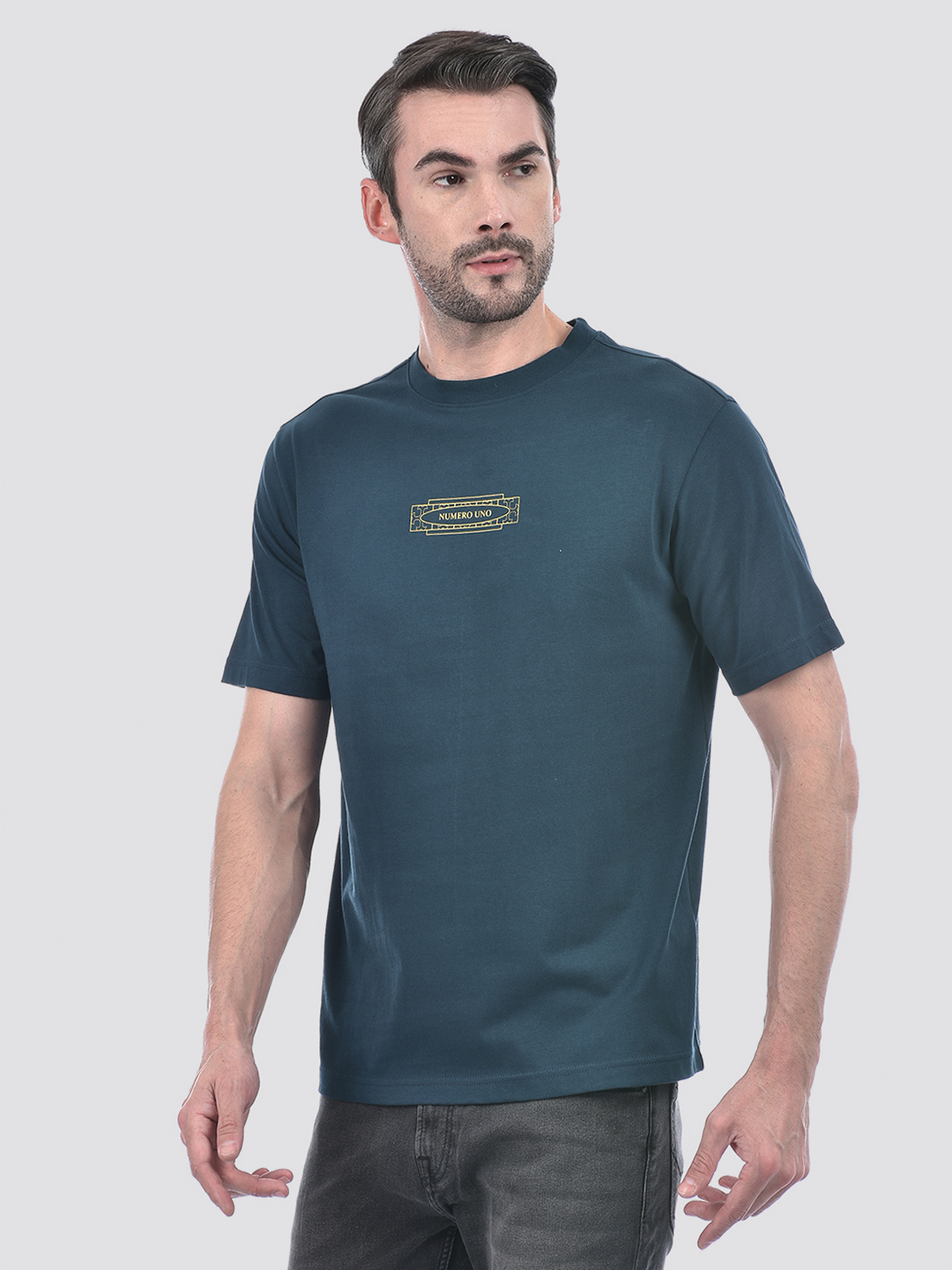 Numero Uno Men Graphic Print Turquoise T-Shirt